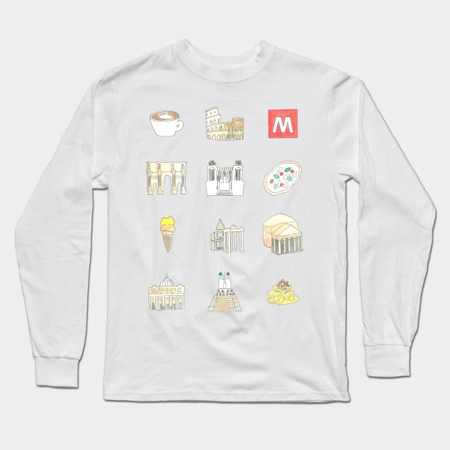 Rome Icons Long Sleeve T-Shirt by buhloop.icons